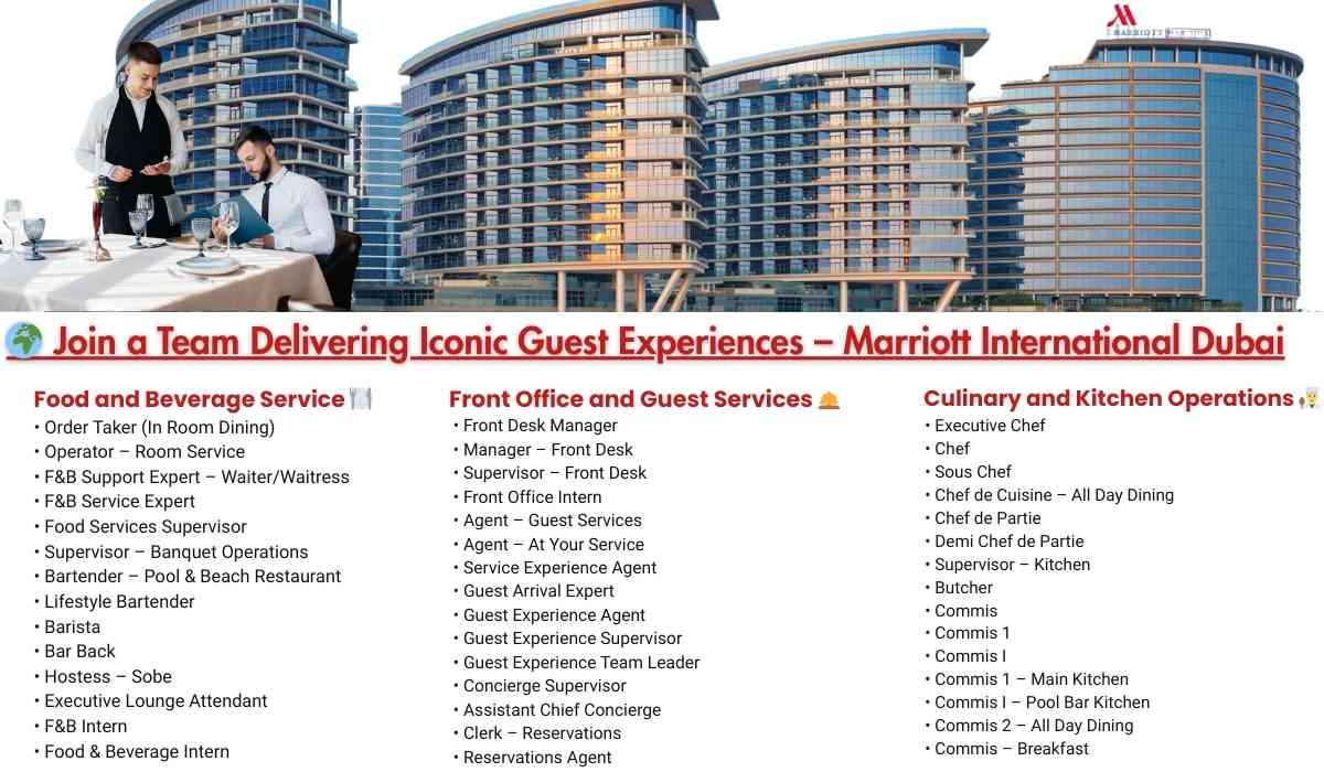 🌍 Join a Team Delivering Iconic Guest Experiences – Marriott International Dubai