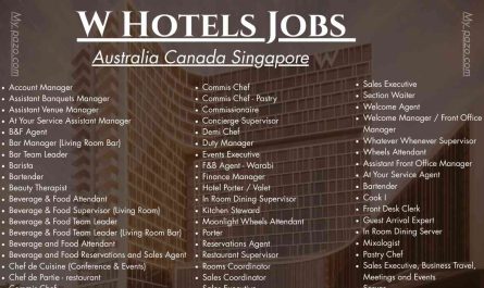 W Hotels Jobs Australia Canada Singapore