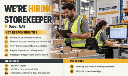 Storekeeper Jobs Dubai, UAE