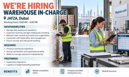 WAREHOUSE IN-CHARGE JOBS DUBAI