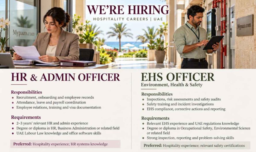 HR & ADMIN OFFICER / EHS OFFICER JOBS UAE