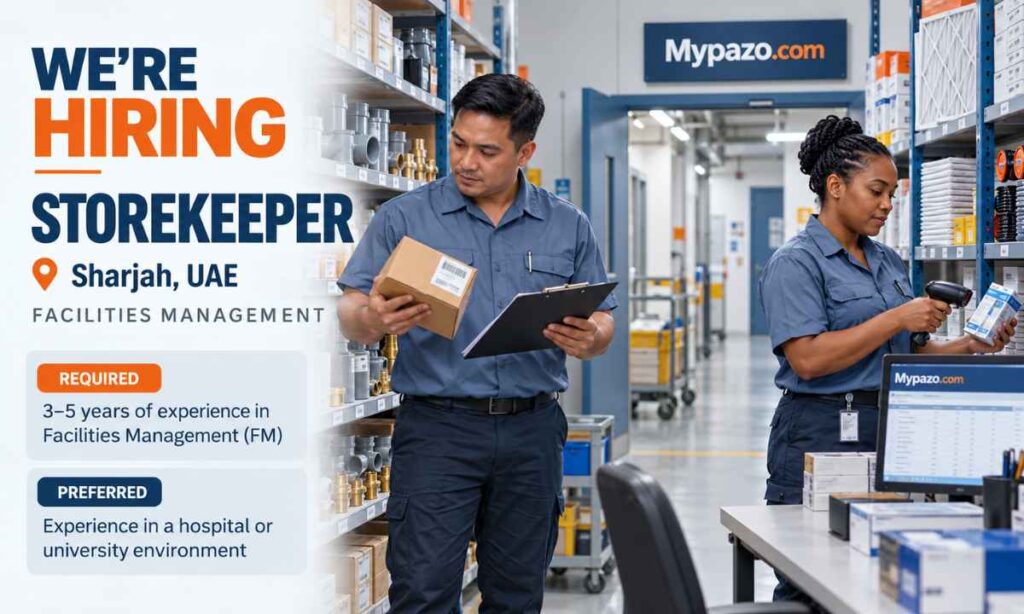 Storekeeper Jobs Sharjah, UAE