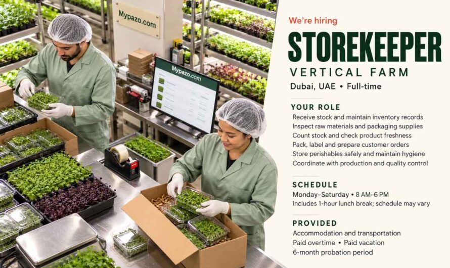 Storekeeper Jobs Dubai